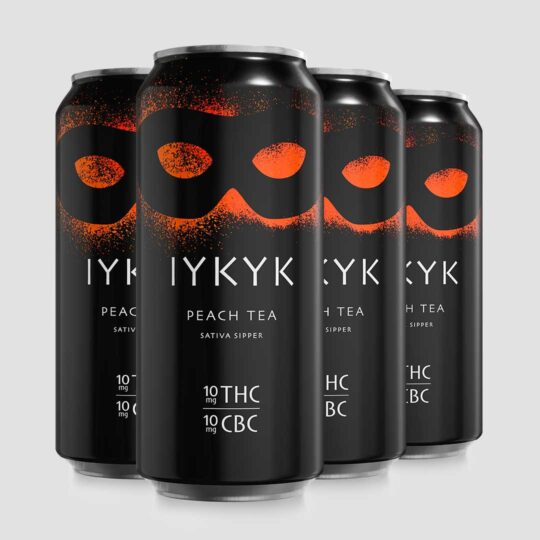 IYKYK Sativa Sippers Delta-9 THC CBC Drinks Peach Tea 10mg 16oz