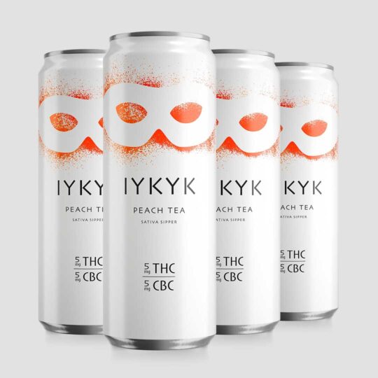 IYKYK Sativa Sippers Delta-9 THC CBC Drinks Peach Tea 5mg 12oz