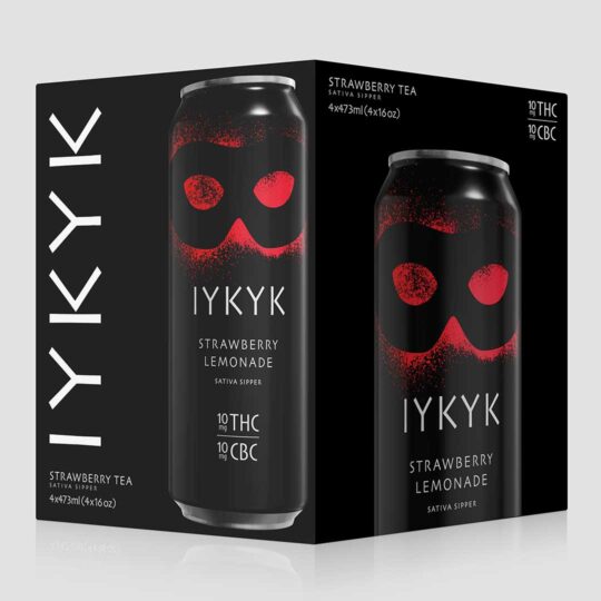 IYKYK Sativa Sippers Delta-9 THC CBC Drinks Strawberry Lemonade 10mg 16oz 4-pack