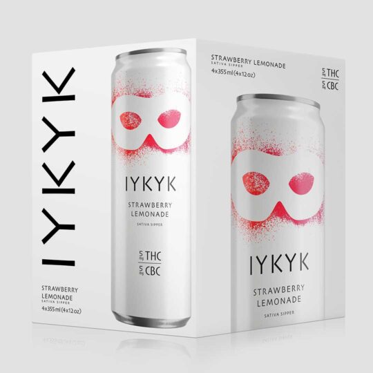 IYKYK Sativa Sippers Delta-9 THC CBC Drinks Strawberry Lemonade 5mg 12oz 4-pack