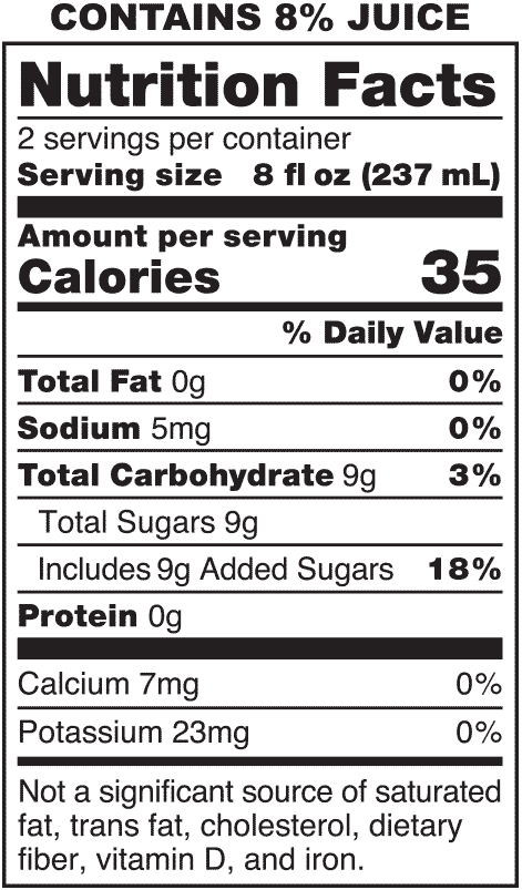 Lemonade 16oz (10mg) Nutrition Facts for IYKYK Sativa Sippers Delta-9 THC + CBC Lemonade, 16oz can, 10mg THC