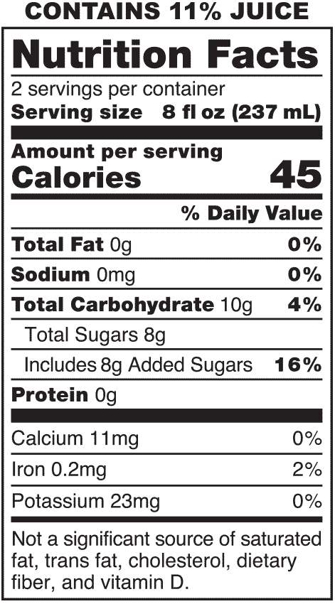 Peach Tea 16oz (10mg) Nutrition Facts for IYKYK Sativa Sippers Delta-9 THC + CBC Peach Tea, 16oz can, 10mg THC