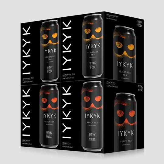 IYKYK Sativa Sippers T'N'T Maxx 10mg Peach Tea Lemonade Tea Delta-9 THC CBC Beverages
