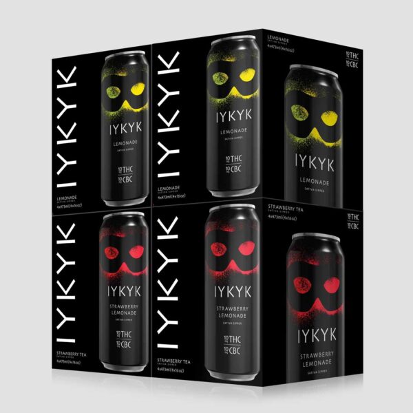 IYKYK Sativa Sippers Tastes Like Victory Maxx 10mg Lemonade Strawberry Lemonade Delta-9 THC CBC Beverages